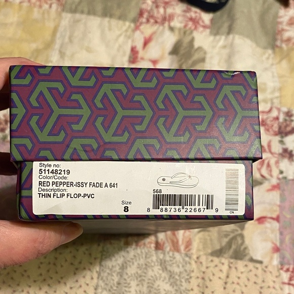 Tory Burch Red Floral Women's Sandals Size 8 NEW - Picture 3 of 3